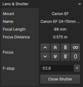 Lens & Shutter Pane