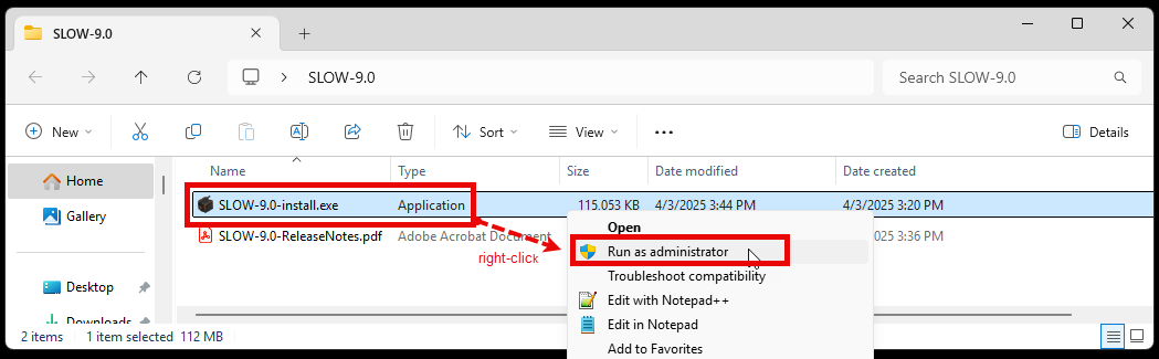 SLOW Install-Extraction