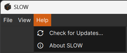 SLOW Menu Bar - Help