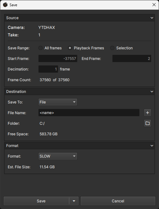 Save Dialog Box